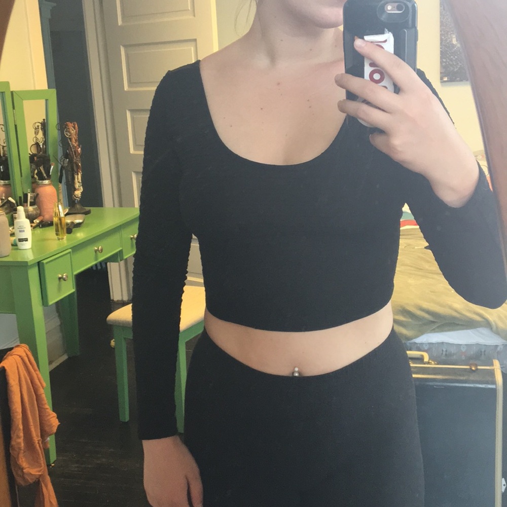 Material girl long sleeved crop top